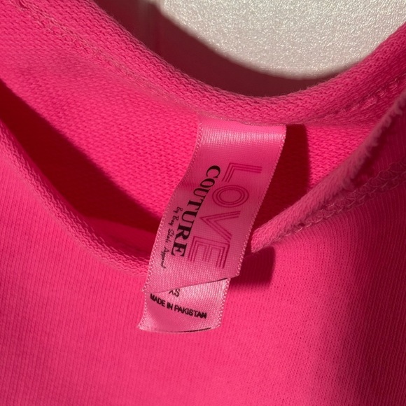 Hot pink Fenway Barbie Font Wide Neck Sweatshirt - Picture 4 of 5